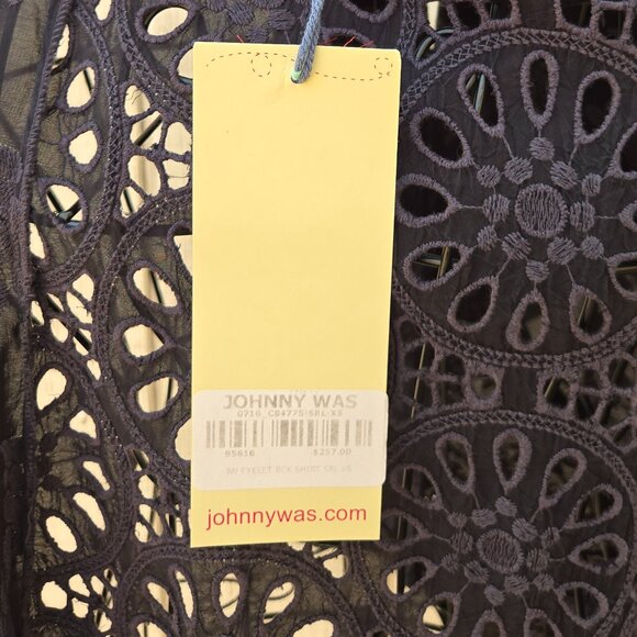 NWT Johnny Was Black Eyelet Boho Tunic - Picture 6 of 9